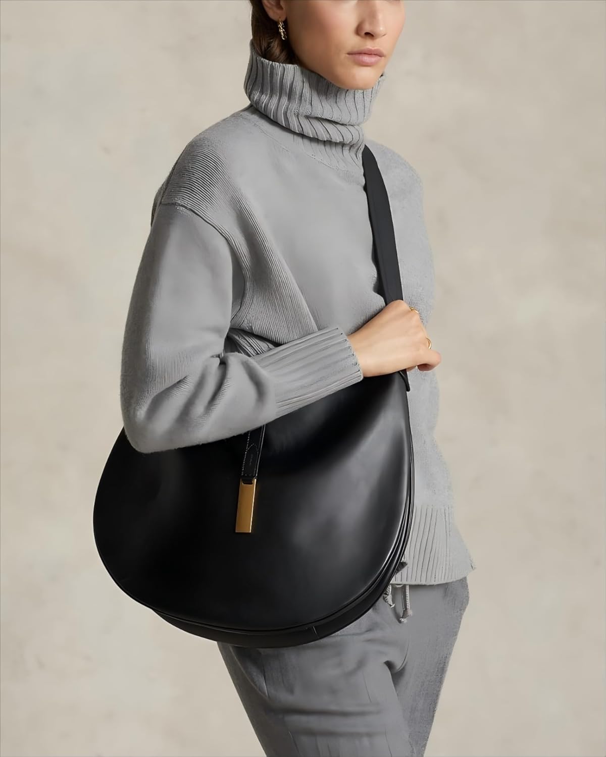 Women’s Suede & Split Leather Hobo Shoulder Bag Soft Texture Large Capacity Magnetic Closure Daily Tote