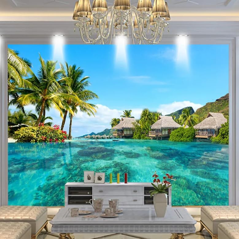 Papier peint photo Maldives pour agrandir un salon ou décorer un hôtel