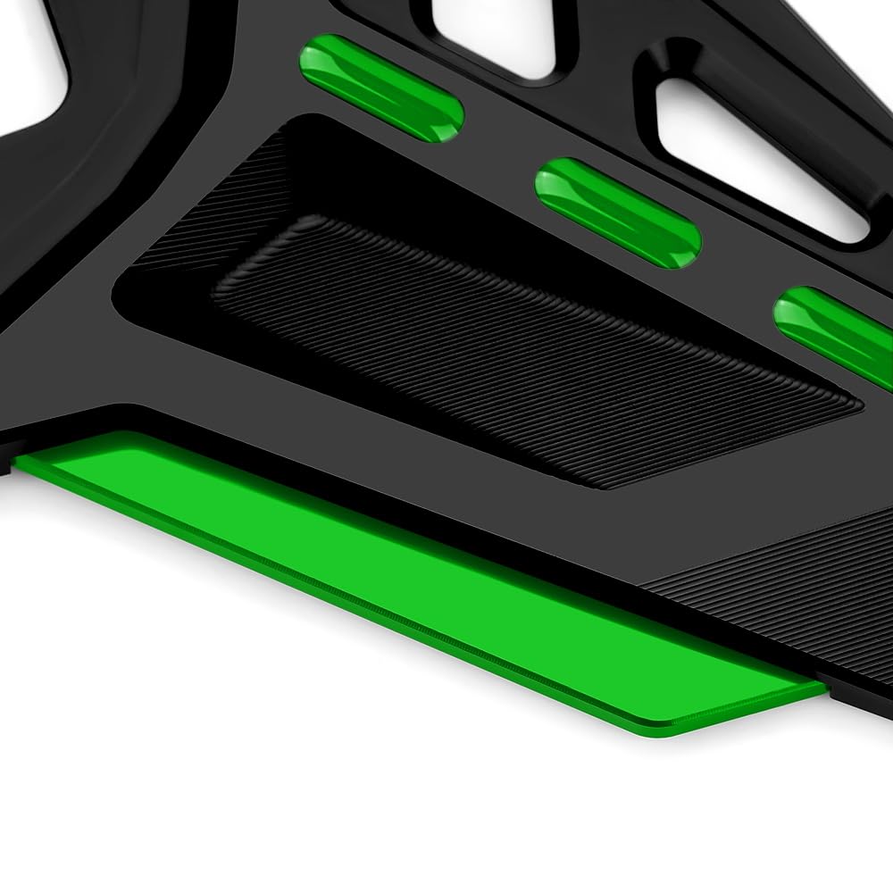 Modeer Motorrad Fussrastenschutz für Z650 / Z650RS 2017-2022 2023 2024 2025 a Paar Fußraste Pedal Protektor Fußraste Fersenplatten Schutz z650 z 650 rs Zubehör (schwarz/grün)