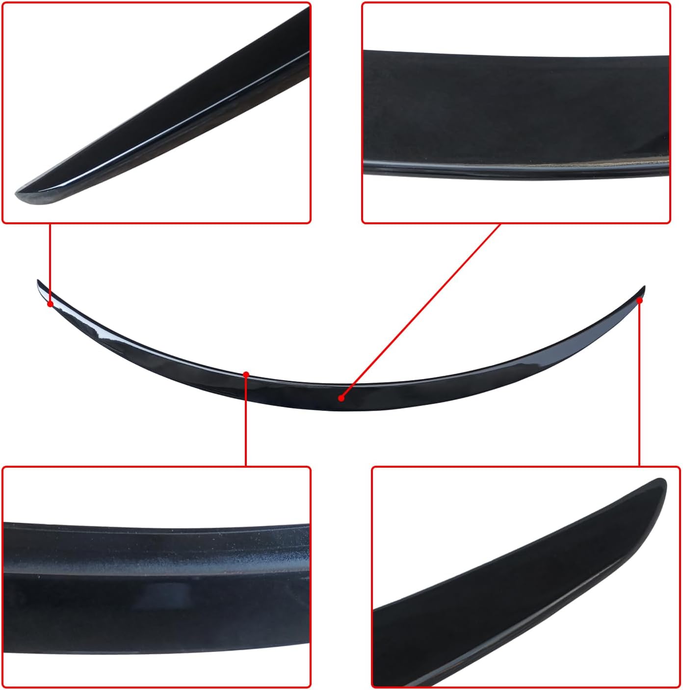 NINTE Rear Spoiler for 2020 2021 2022 2023 2024 Tesla Model Y OEM Style Gloss Black ABS Trunk Lip Wing Rear Tail Lid Accessories