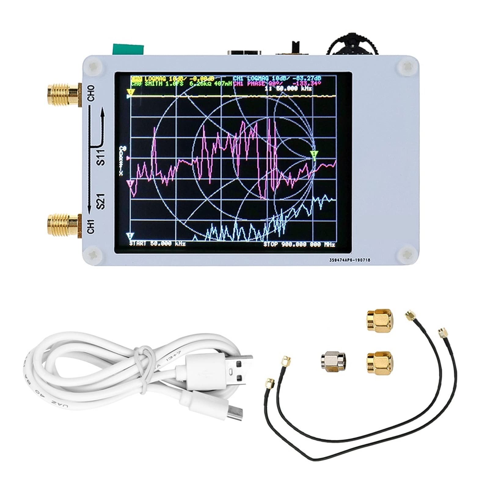 Spectrum Analyzer, Vektor -Netzwerkanalysator 50 kHz ~ 1,5 GHz MF HF VHF Vector Network AnalyzerDigital LCD Antennenanalysator stehende Wellenmessinstrument