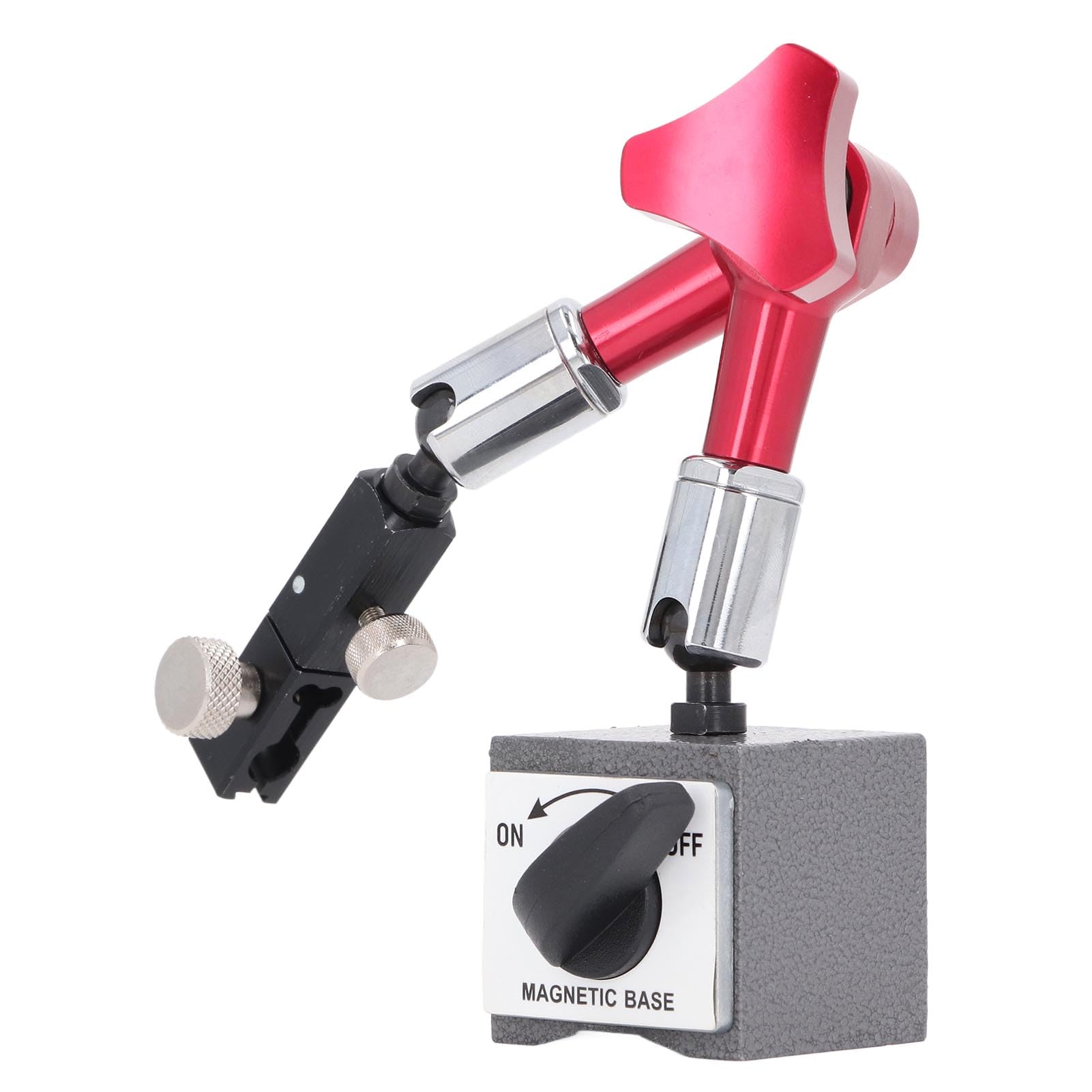 Mavaol magnetische basisstandaard, verstelbare flexibele arm, 50 kg zuigkracht permanente magneet, stevig compact ontwerp, voor machinale kalibratie van werkstukmetingen