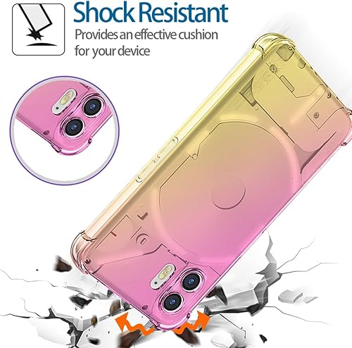 Miniatura 7 de Funda para Nothing Phone 2, A065, con protectores de pantalla HD, funda transparente degradada delgada antiarañazos TPU a prueba de golpes, funda