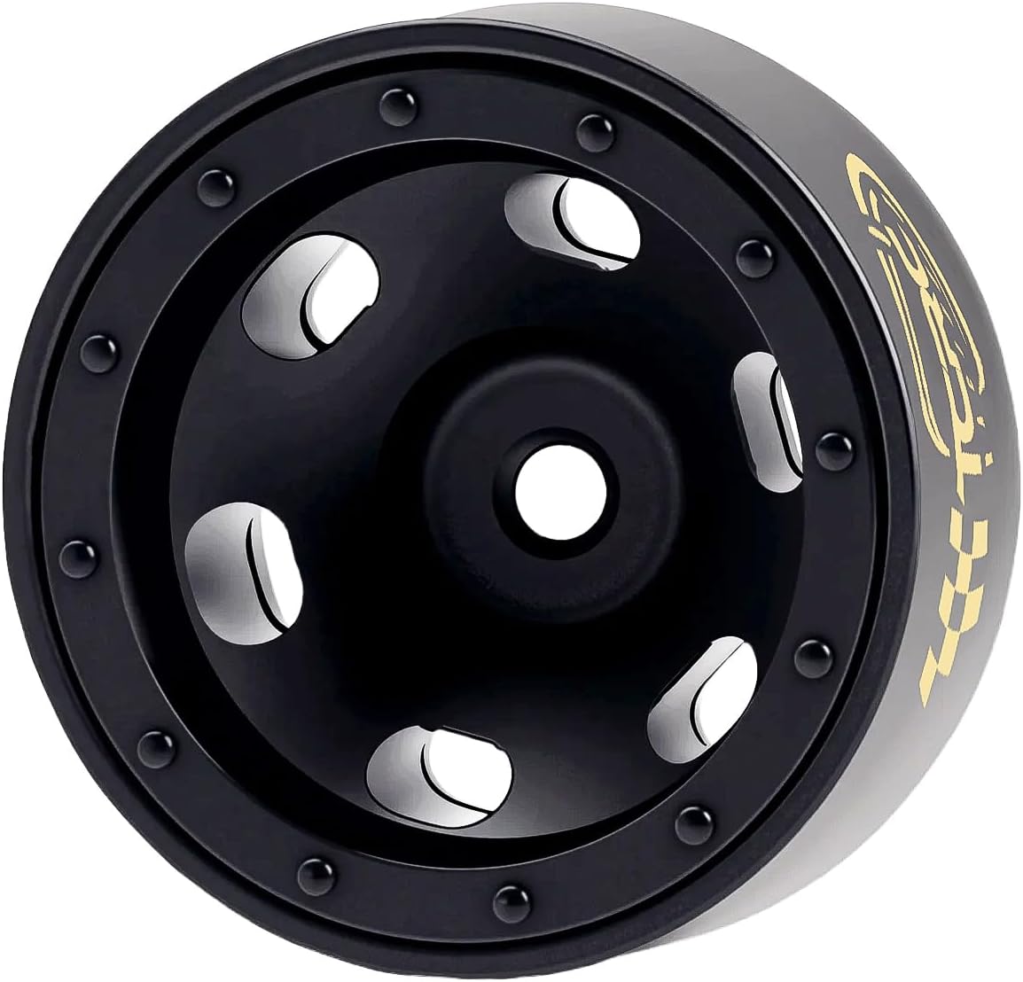 Deep Dish Brass 0.7inch Beadlock Wheels Hubs for 1/30 Axial SCX30 RC Crawler Car Upgrade,Black Coating