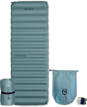 NEMO Equipment Flyer Cloud Insulated Hybrid Sleeping Pad - Arctic/Ombre Blue - Regular Wide 72"x25"