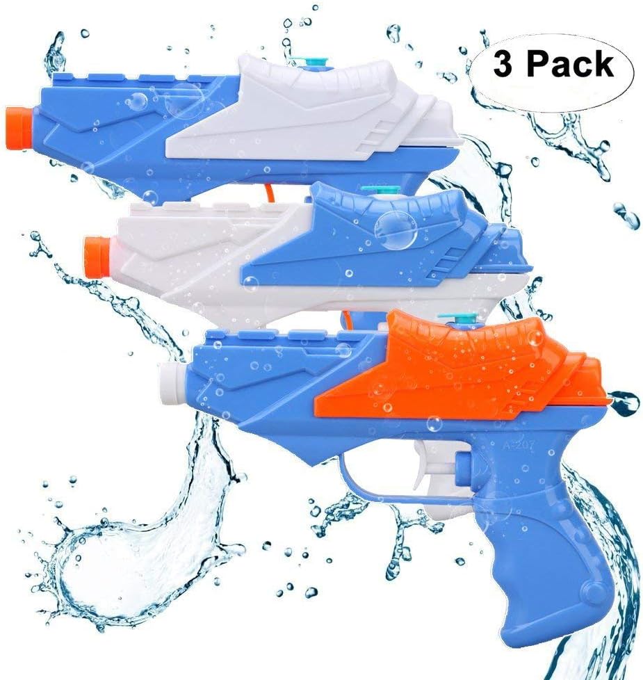 SONiKi Kids Water Guns,Soni Water Pistol 3 Packs Squirt Gun for Water Fight Great Summer Toys Outdoor for Fun