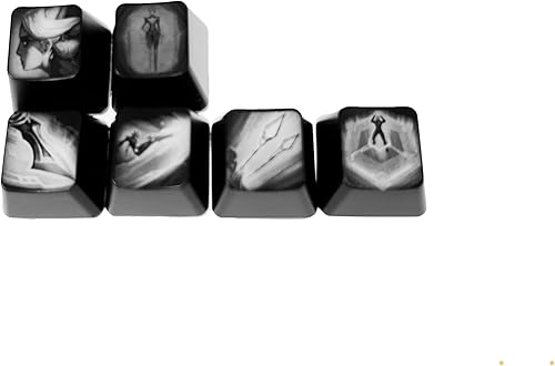 Miniatura 9 de League of Legends - Teclas personalizadas (Champion Camille), grabado con láser con retrato de cada campeón, pasivo y habilidades. Se adapta a