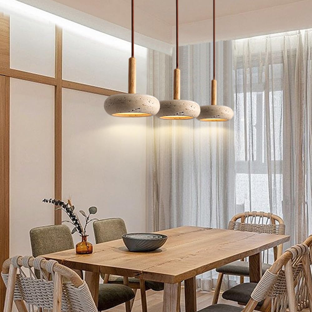 プロジェクター HANABI DLSixYi Japanese Style Wabi Sabi Natural Stone Shade Pendant Lamp