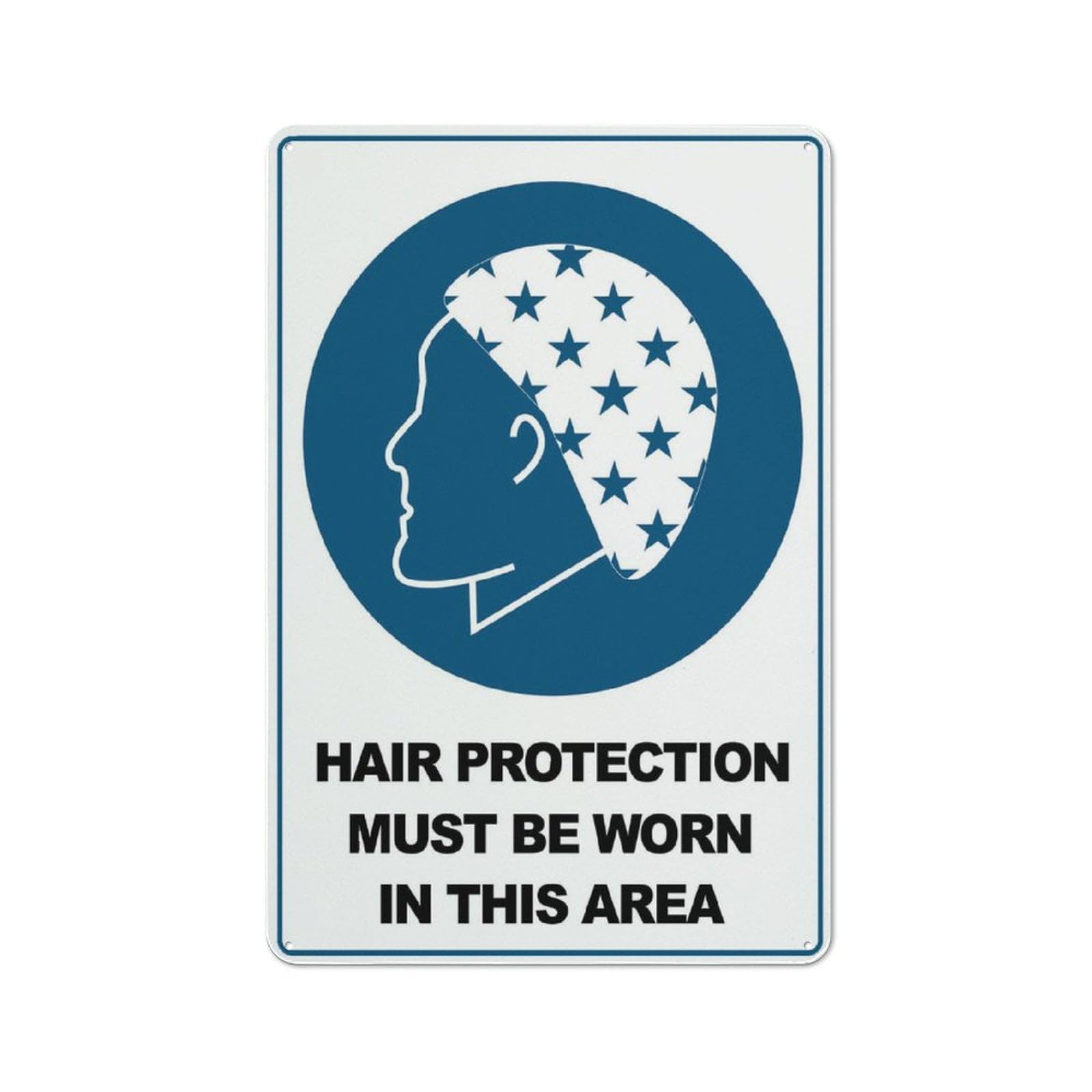 Peiyeety A07 Hair Protection Must Be Worn In This Area Sign 12X16 Inches Rust Free Aluminum - Uv Protected, Waterproof, Weatherproof And Fade Resistant - 4 Pre-Drilled Holes