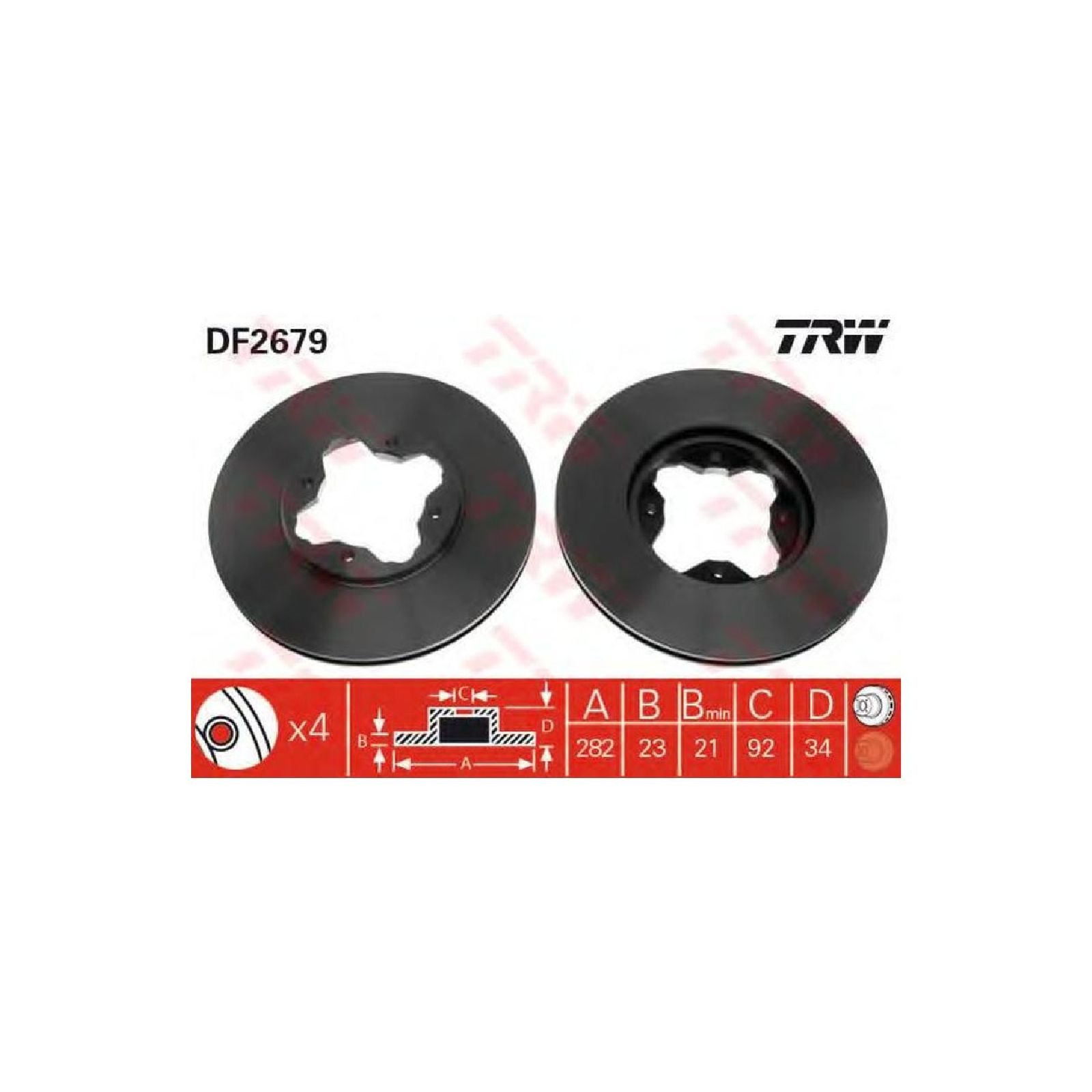 TRW Automotive AfterMarket DF2679 disco de freno