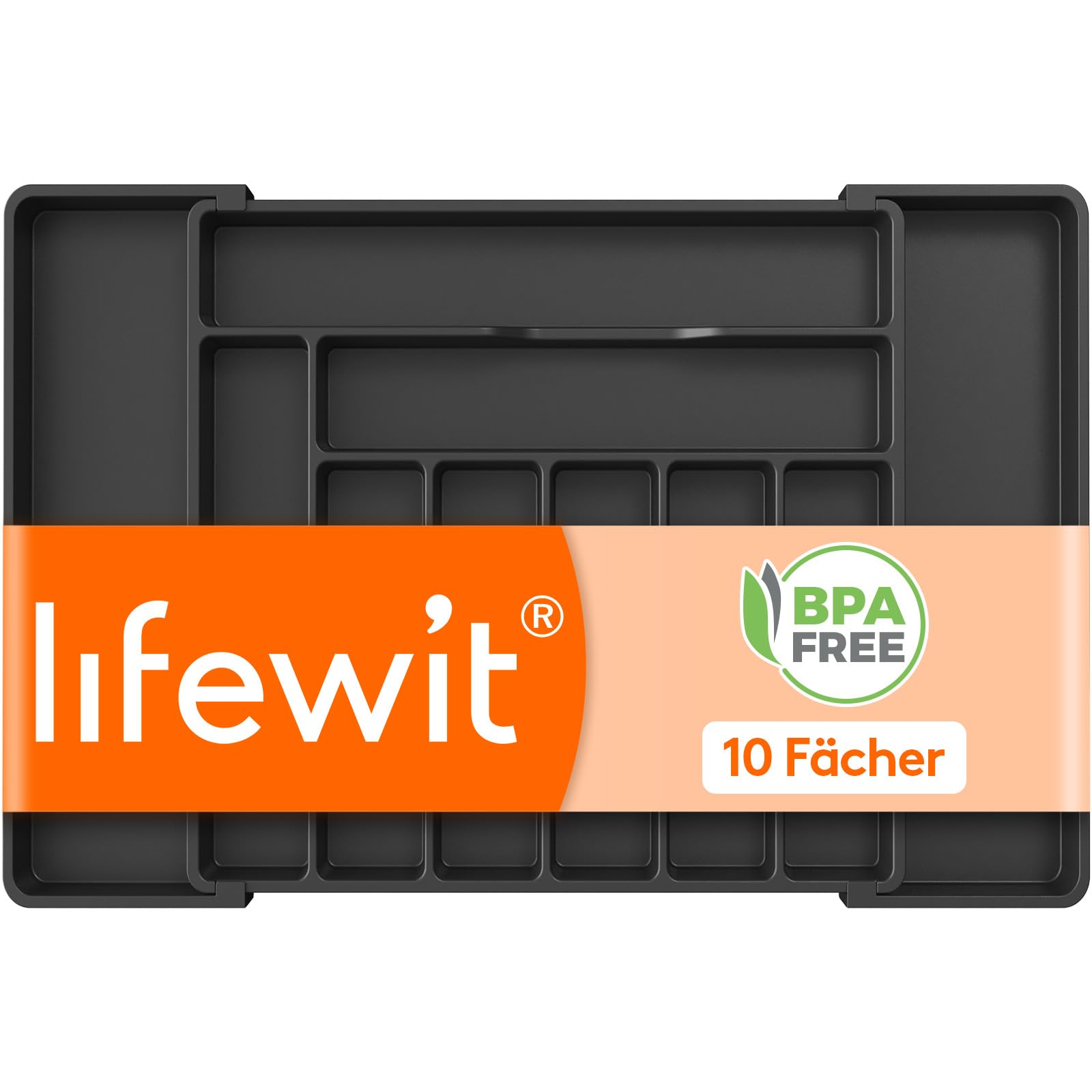 Lifewit Besteckkasten für Schublade, Verstellbarer Besteckhalter Kunststoff Besteckständer, Utensilienhalter Küche, Küchen Organizer für Löffel/Gabeln