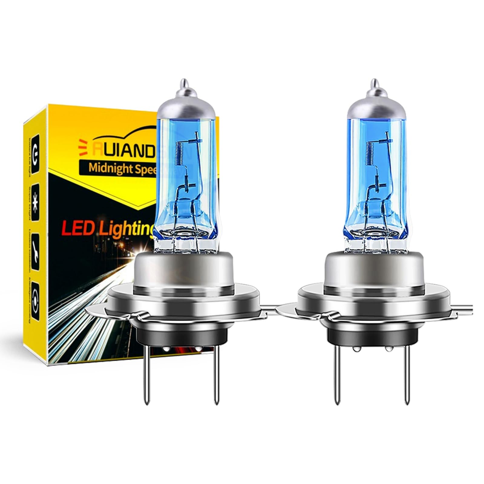 Ruiandsion 2pcs H7 alogena faro lampadina fendinebbia 100W 24V Xenon bianco 6000K lampadine