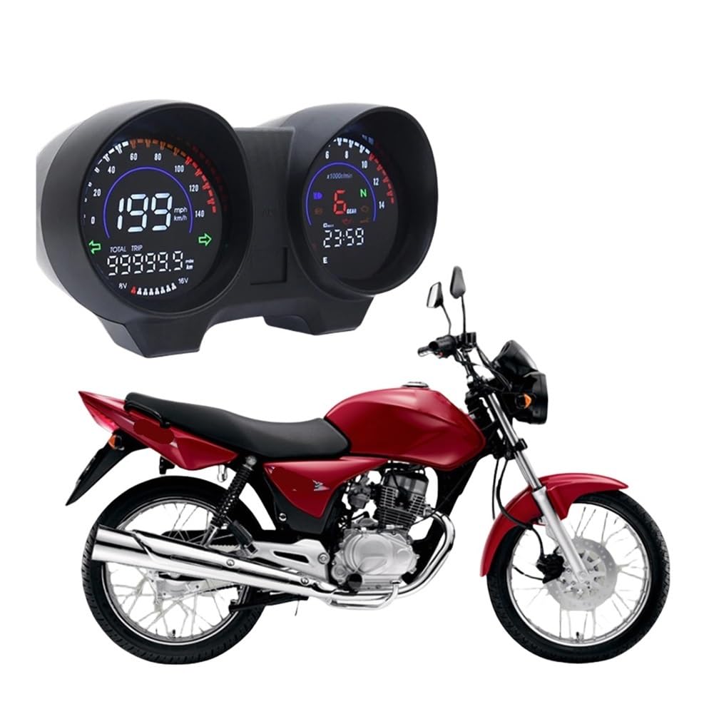Contagiri contachilometri Cruscotto Digitale A LED Per Motocicletta Contagiri Per Moto Indicatore Del Carburante Tachimetro MPH/KMH Per TITAN 150 Per CG150 Fan150