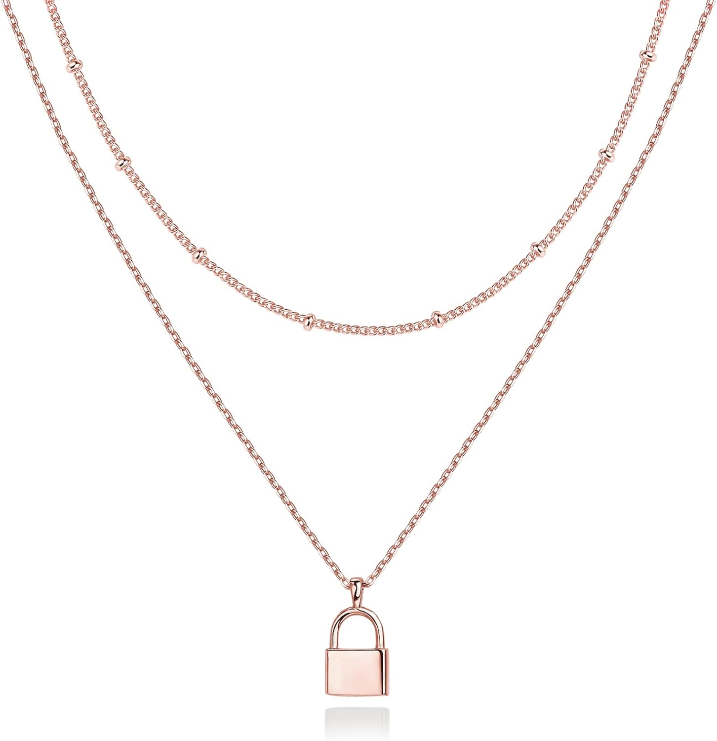 PAVOI 14K Gold Plated Layering Necklaces | Stylish Minimalist Design Pendant Necklaces | Butterfly, Heart, Lock, Evil Eye, Coin, Lightning Bolt, Circle, Cross Pendants for Women - Valentines Day Trendy Jewelry