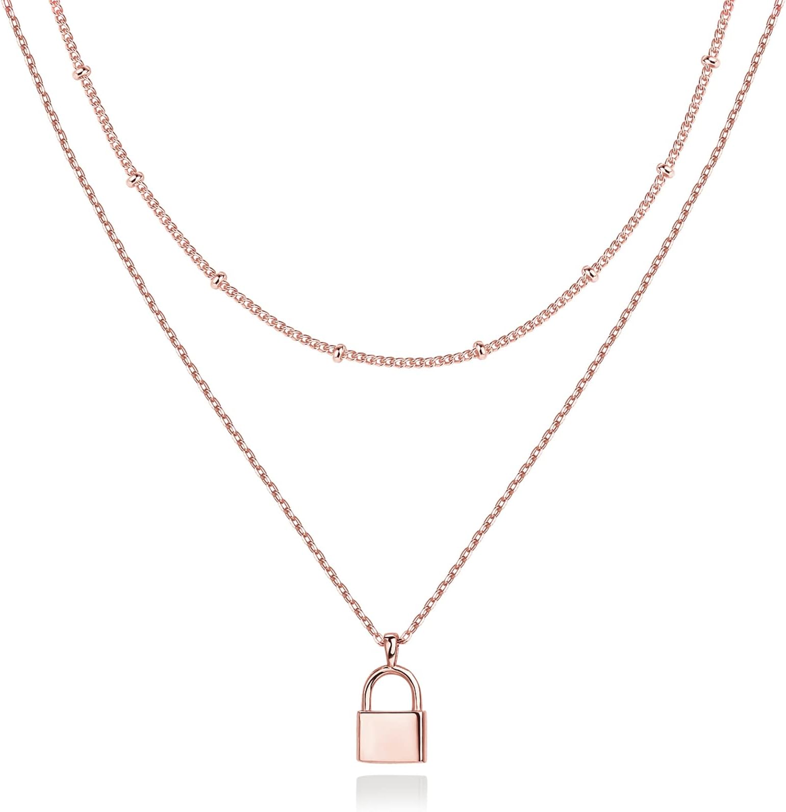 14K Gold Plated Layering Necklaces | Stylish Minimalist Design Pendant Necklaces | Butterfly, Heart, Lock, Evil Eye, Coin, Lightning Bolt, Circle, Cross Pendants for Women - Valentines Day Trendy Jewelry