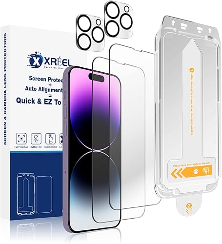 Platinum Shield - Protector de pantalla de vidrio templado compatible con iPhone 14 Pro (2 unidades), dureza 9H, resistencia a los arañazos, Ultra