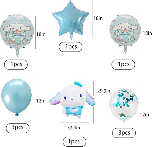 Miniatura 5 de 20 globos de decoración de fiesta de anime, globos de doble cara de material de película de aluminio, suministros de fiesta temática de anime,