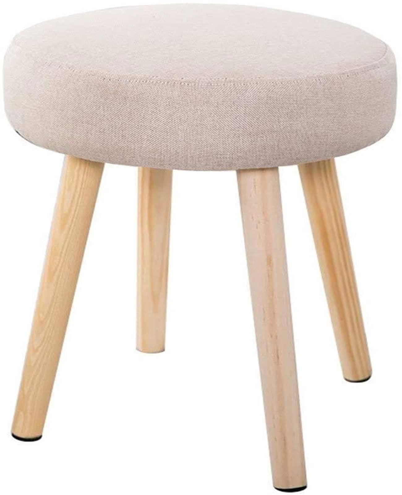 Tabouret de Maquillage en Tissu Beige pour Salon et Chambre