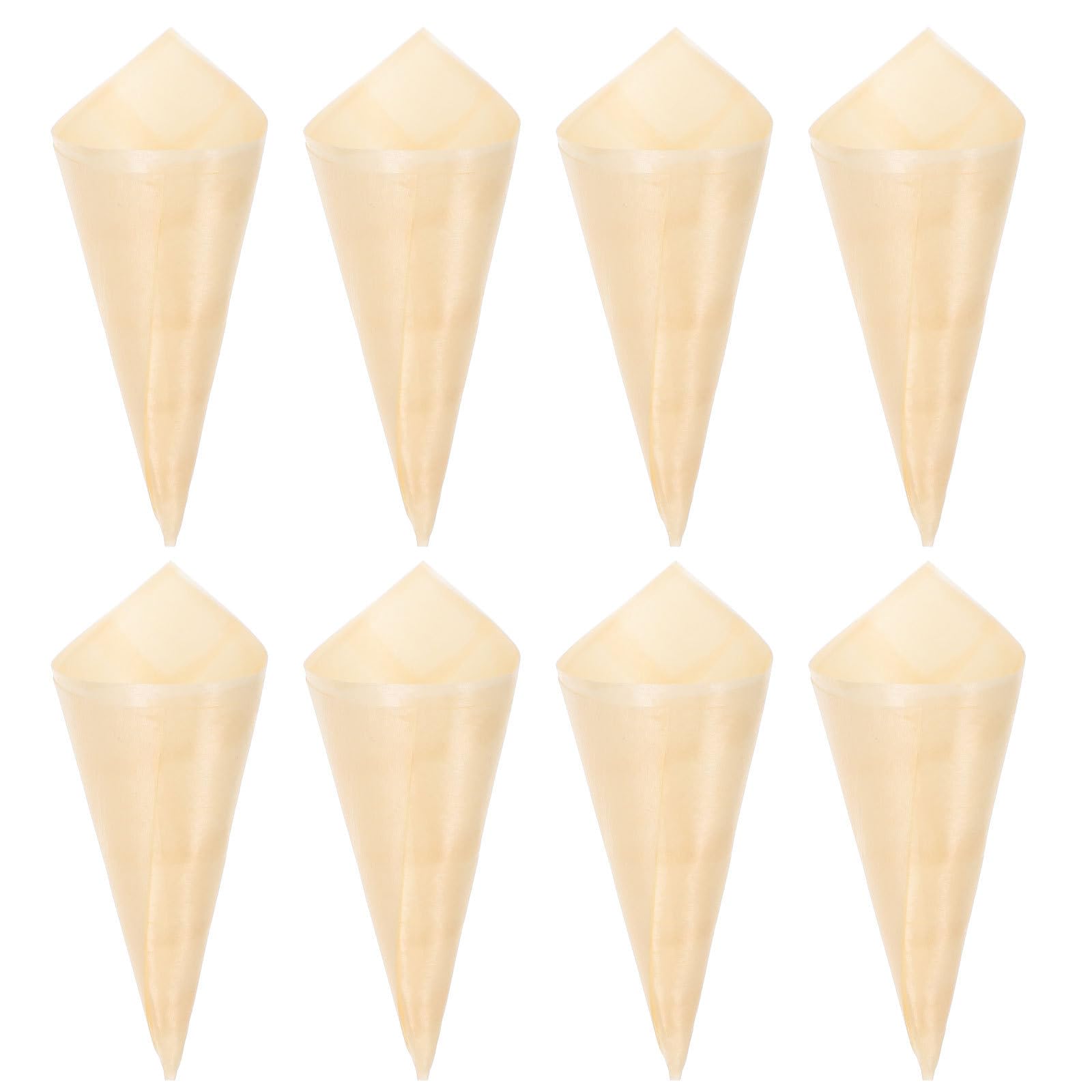Food Cones Wood Tasting Cones: Disposable Wooden Cone Serving Cone 50pcs Appetizer Finger Food Ice Cream Holder French Fries Holder Cups for Displays Parties Events Buffets