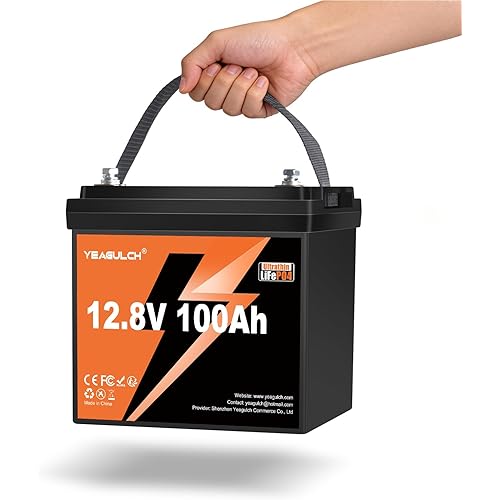 12V 100Ah Slim LiFePO4 Lithium Battery,1280Wh 15000+ Deep Cycle 100A BMS 12V Small Mini Lithium Battery Ideal for RV,Solar,Off-Grid Systems,Home Energy Storage