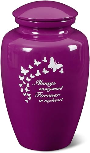 Miniatura 24 de Urna de mariposa mediana para cenizas humanas adultas, hembra, macho, urnas decorativas de cerámica verde para cenizas humanas mujeres/mamá/madre