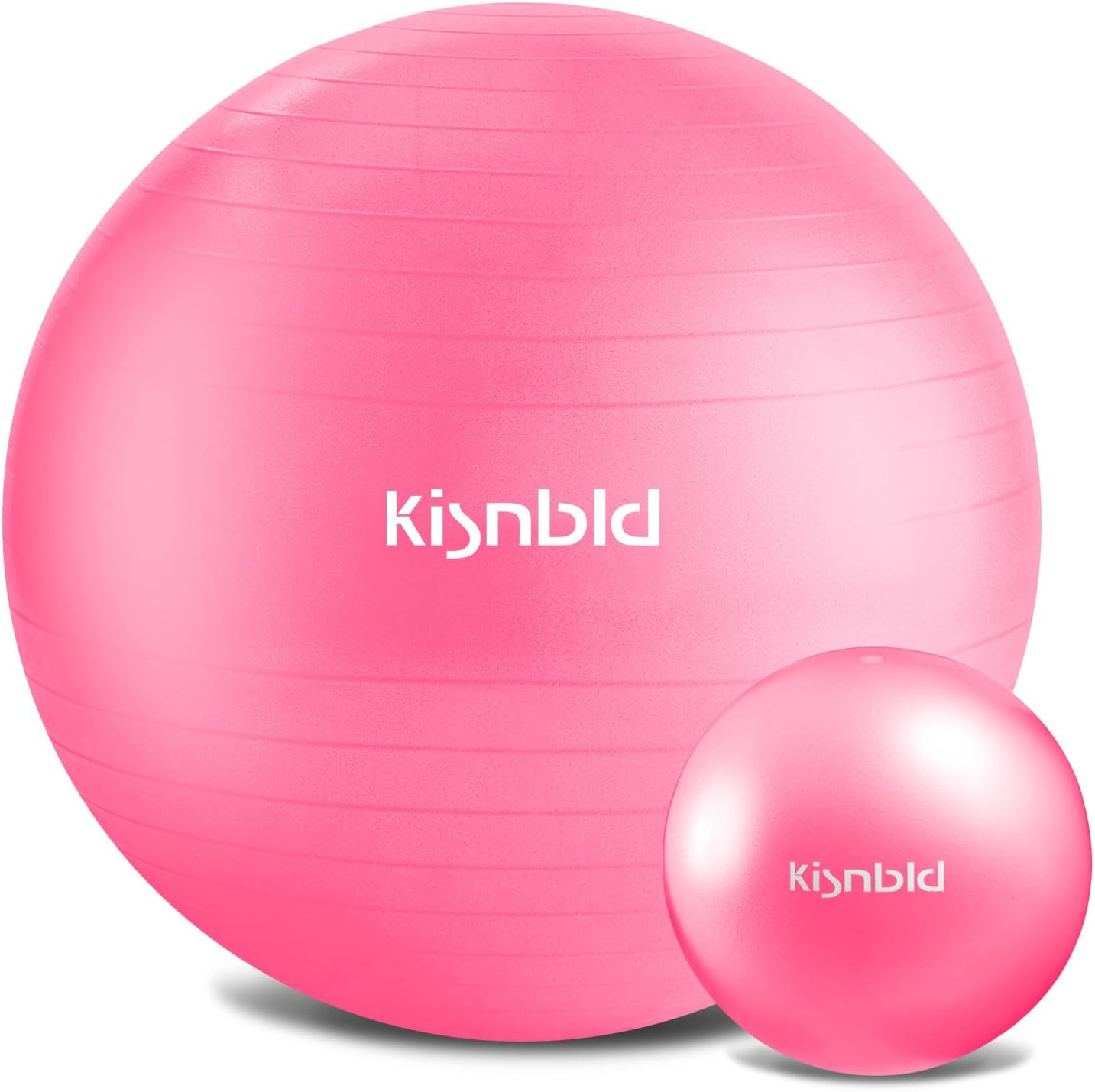 Exercise Ball, Extra Thick Yoga Ball for Workout Pregnancy Stability, 4 Sizes Anti-Burst Balance Ball with Foot Pump - Heavy Duty Fitness Ball Chair for Office, Home & Gym L,(23-26in,58-65cm) Hot Pink