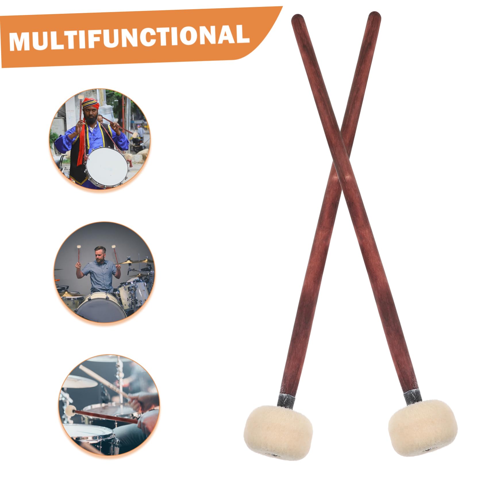 ibasenice 10stücke Holzgriff Schlagzeug Mallet Filzkopf Percussion Drumsticks Für Übung Und Tuning Für Marschtrommeln Und Bassdrums Robust Und Langlebig