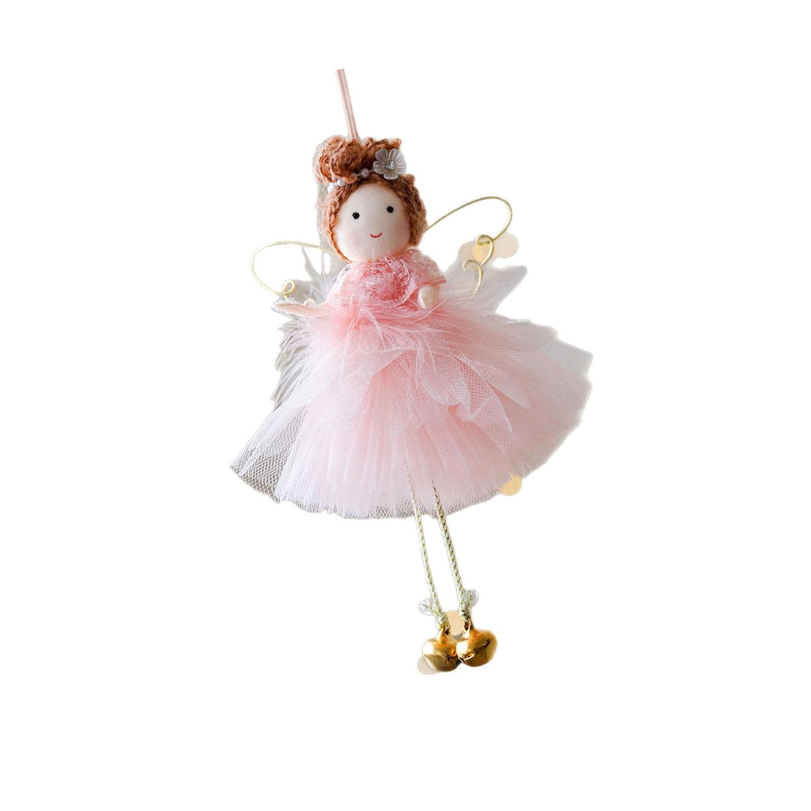 Figure Tree Ornament 17 X 12cm Holiday Decor with Loop Top and Mesh Skirt for Indoor Seasonal Home Display Seasonal Figure Ornament Christmas Tree Decor Loop Top Mesh Skirt Indoor Shelf Mantel Wreath