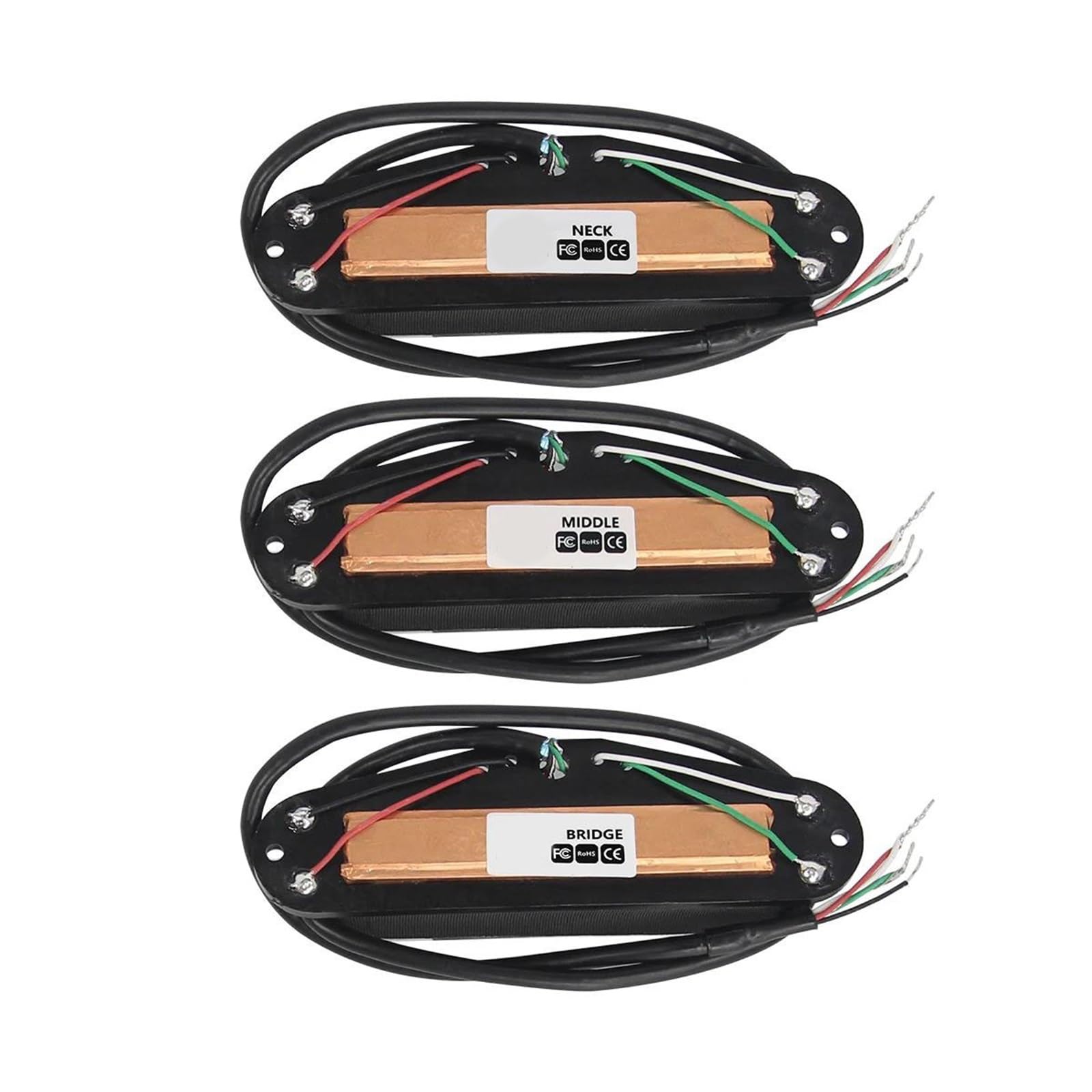 Juego de pastillas de guitarra de bobina única pista Humbucker de cerámica Pastilla Instrumento Guitarra(White Set)