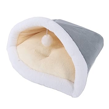 Cat Sleeping Bag, Cat Bed Washable Warm Comfortable for Puppy Kitty(Lu cat Litter-Gentleman Gray)