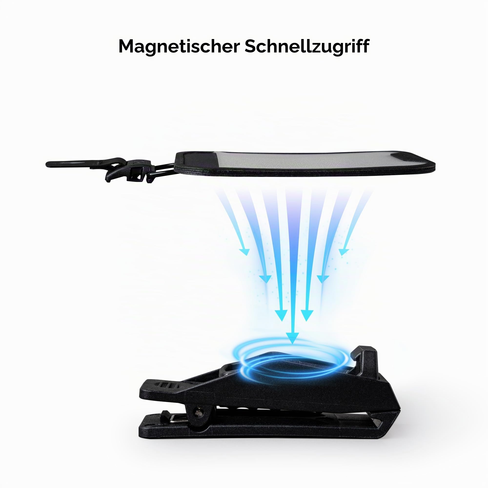 ALPAKA HUB Cardholder - Ausweishalter mit HUB Clip, Wasserdichter Ausweishülle mit Klarsichtfenster für ID-Karten, ÖPNV-Karte, Studentenausweis, Kreditkarten, Rückseite fasst 2-4 Karten (Kühl Schwarz)