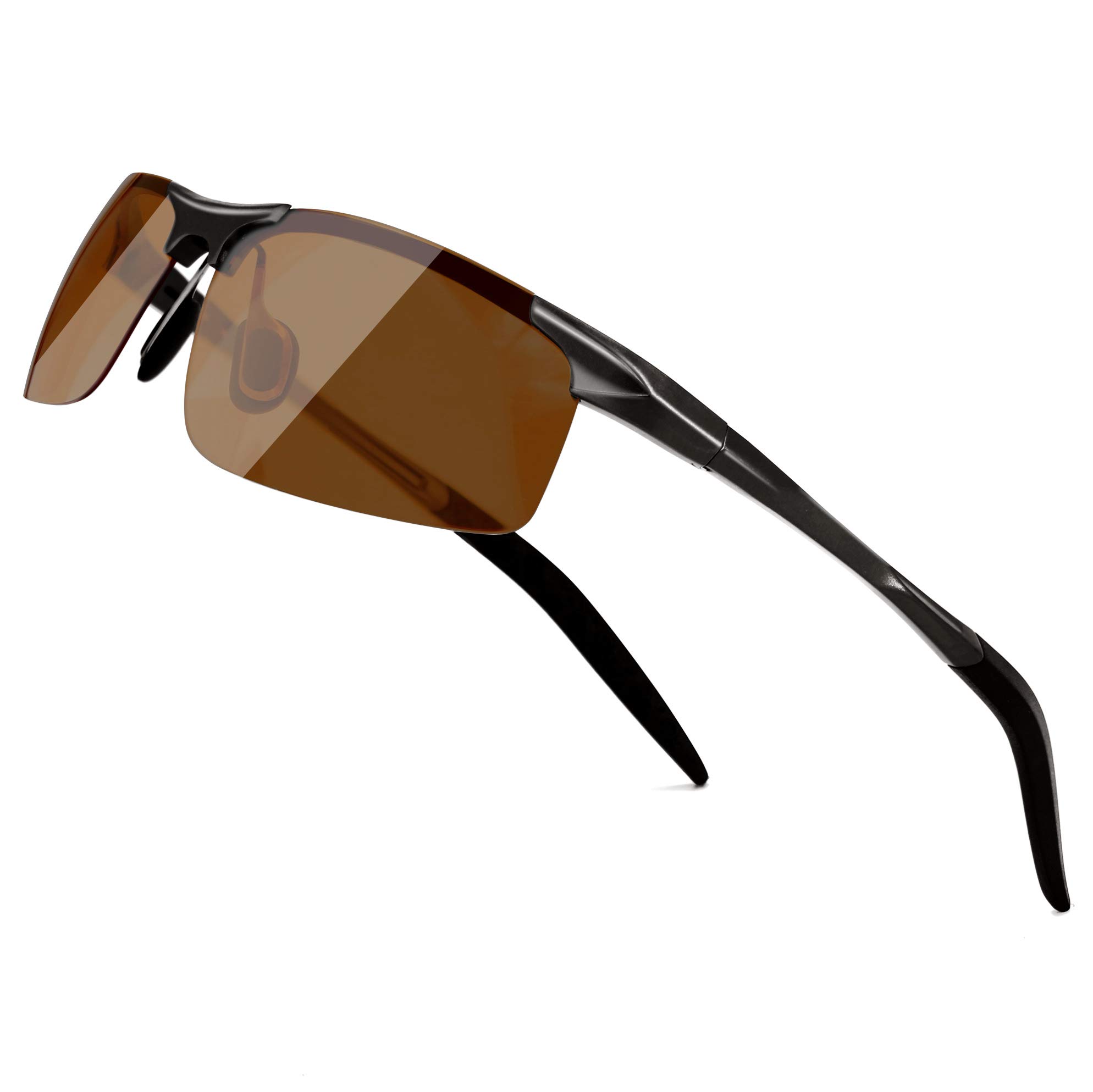 SUNGAIT Herren-Sonnenbrille, polarisiert, zum Autofahren, Angeln, Golf, Metallrahmen, UV400 SGT177