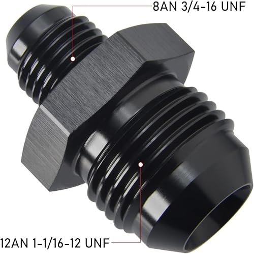 Miniatura 51 de Adaptador de unión reductor de llamarada macho 4AN macho a 3AN de aluminio negro