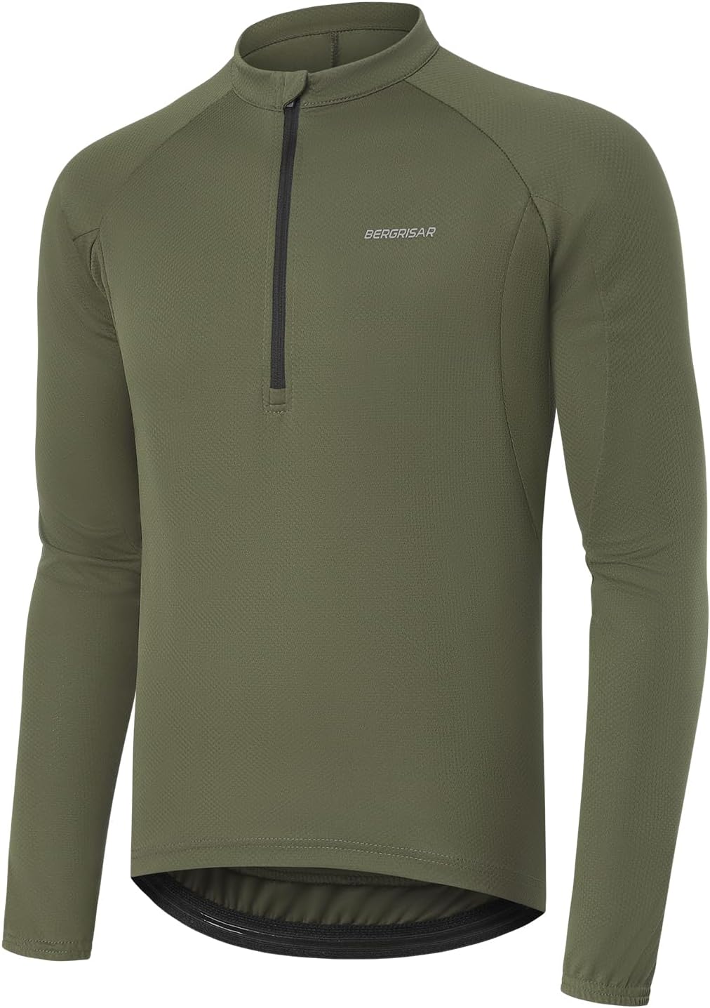 Maglia Da Ciclismo Bergrisar Uomo - Manica Lunga, Tasche Con Cerniera, Poliestere