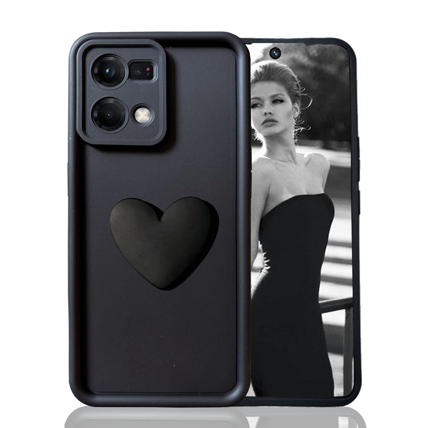 KC Back Cover for Oppo F21 Pro 4G, 3D Love Candy Heart Shockproof Soft Bumper Silicone Case with Camera Protection (Black) (B0BRST58N3) Amazon Price History, Amazon Price Tracker