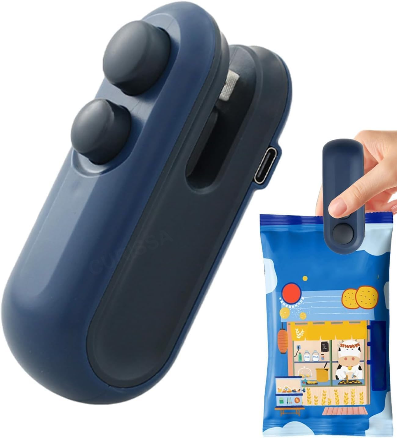 Portable Mini Rechargeable Sealing Machine 2 in1 Bag Heat Sealer with Cutter for Snacks Plastic Bags Magnetic Packet Sealer Type-C USB Charging Handle Food Sealer for Food Storage Keep Food Fresh-image-32