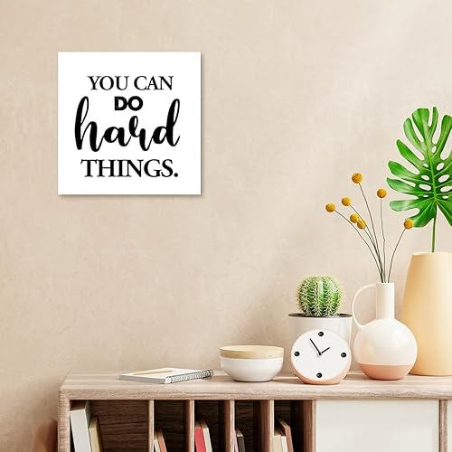 Miniatura 7 de z-crange Letrero de madera con texto en inglés You Can Do Hard Things (You Can Do Hard Things), decoración de escritorio para el hogar, oficina,