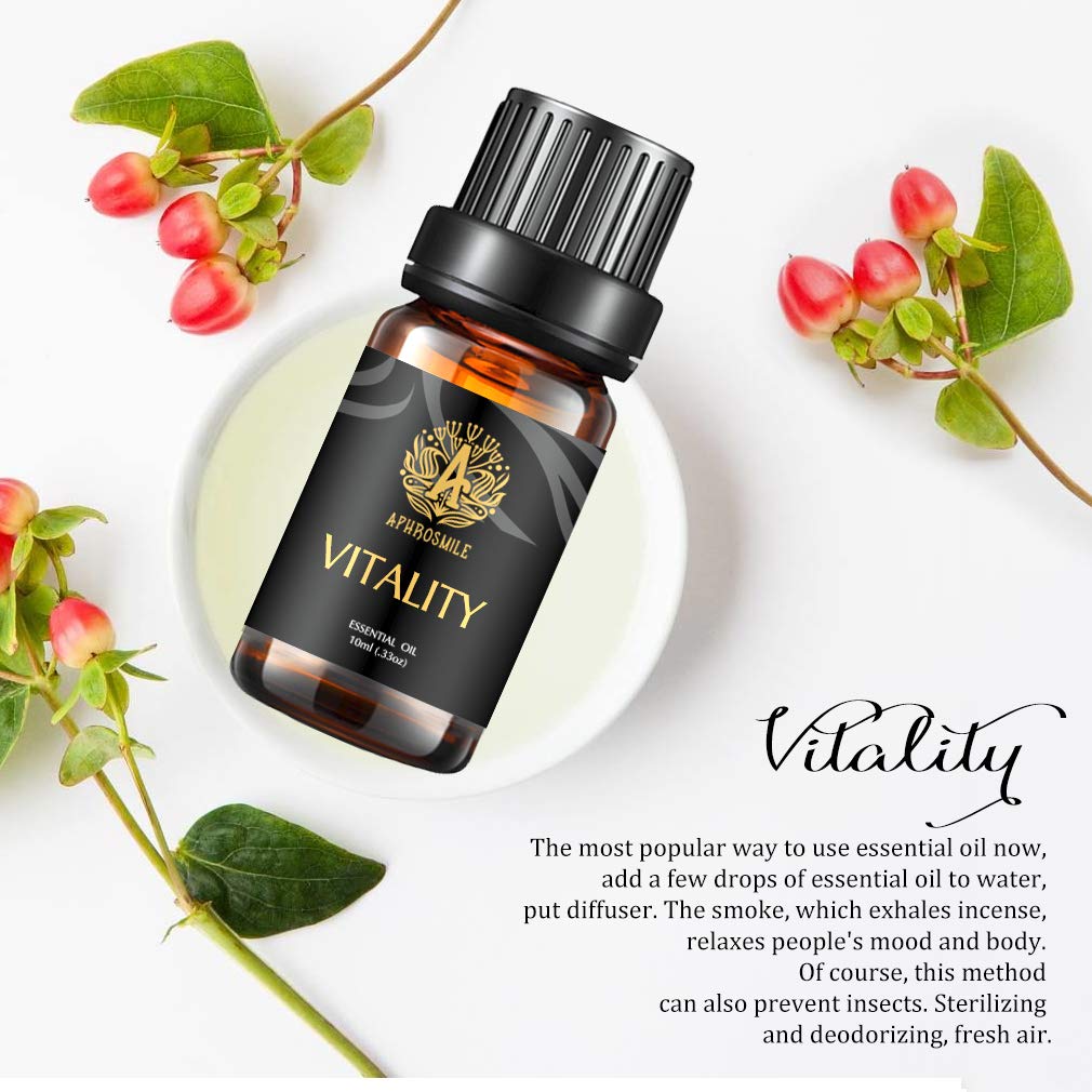 Immune Essential Oil for Diffuser,Aromatherapy Vitality Essential Oil Blends,Therapeutic Grade Vitality Essential Oil Blends, 100% Pure Lavender, Tea Tree, Lemon, Eucalyptus Essential Oil Blends 10ml