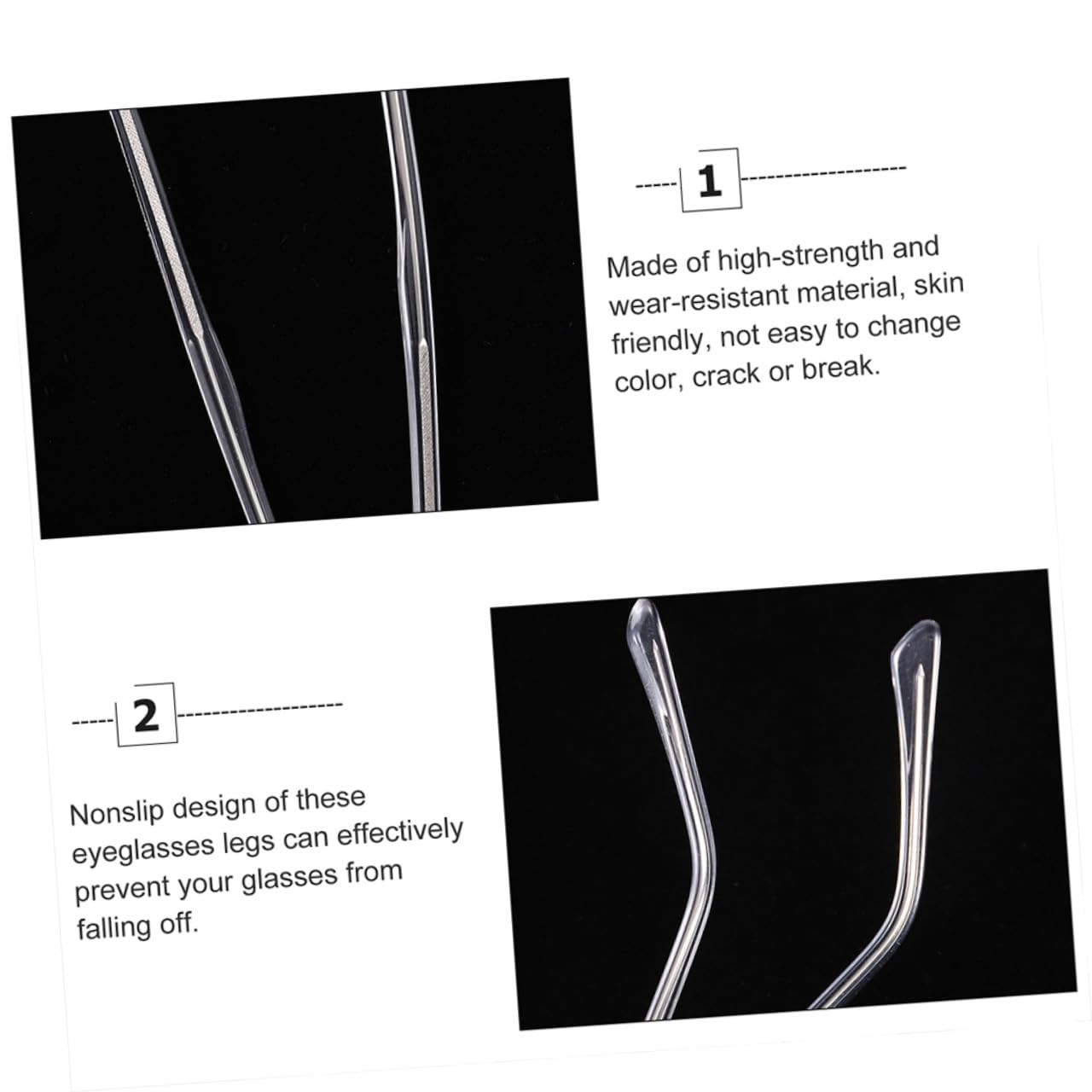 ABOOFAN 10ensembles Branches De Lunettes De Remplacement Antiallergiques De Jambes Métal Transparent pour Lunettes De Soleil Vue Kit De Réparation pour Accessoires