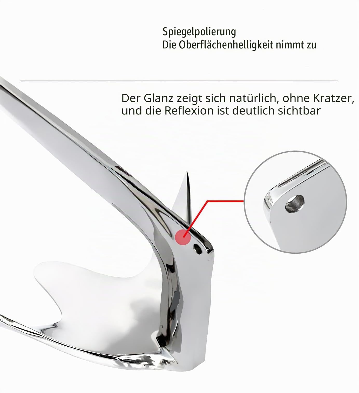 Bootsanker, 5 kg, Bruce-Stil, Krallenanker, robuster 316er Edelstahl, für Yachten, Schnellboote