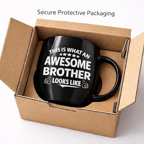 Miniatura 4 de Taza con texto en inglés "This Is What an Awesome Brother Looks Like - Taza de café divertida para hermano, 16 onzas, regalo de hermana para