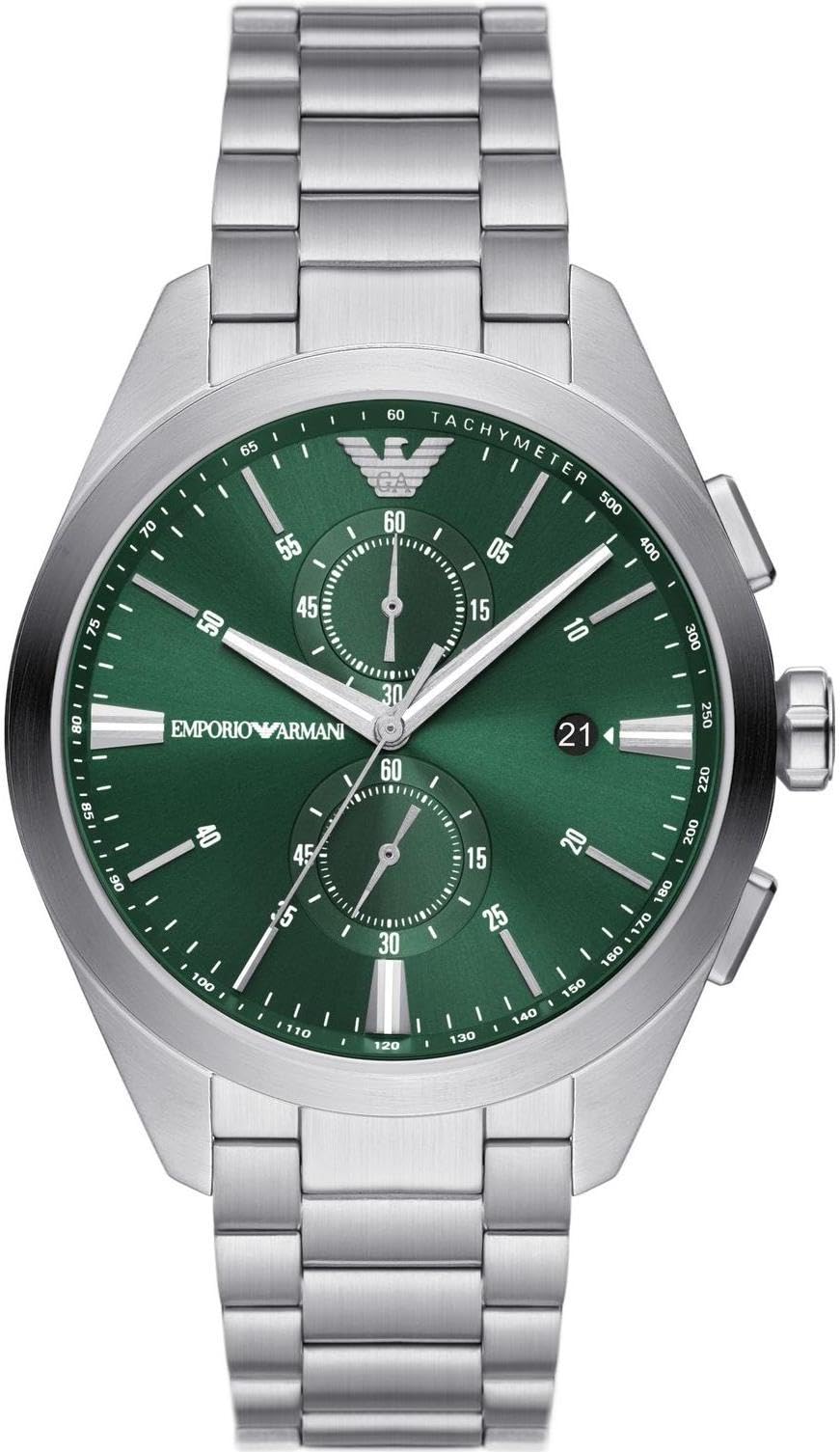 Emporio Armani Watch for Men, Chronograph Movement, 43 mm na Stainless Steel Case with a Stainless Steel Strap, AR11480