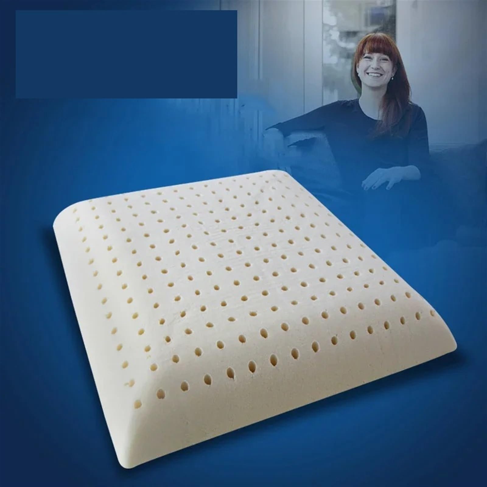 Almohada Latex Almohada de látex Natural estándar for cojín de sofá, 1 Unidad, 35cm, 40cm, 45cm, Almohadas cuadradas orgánicas Transpirables de Varios tamaños(35-35cm)