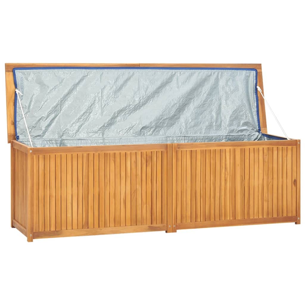 vidaXL Baúl de jardín madera maciza de teca 175x50x55 cm