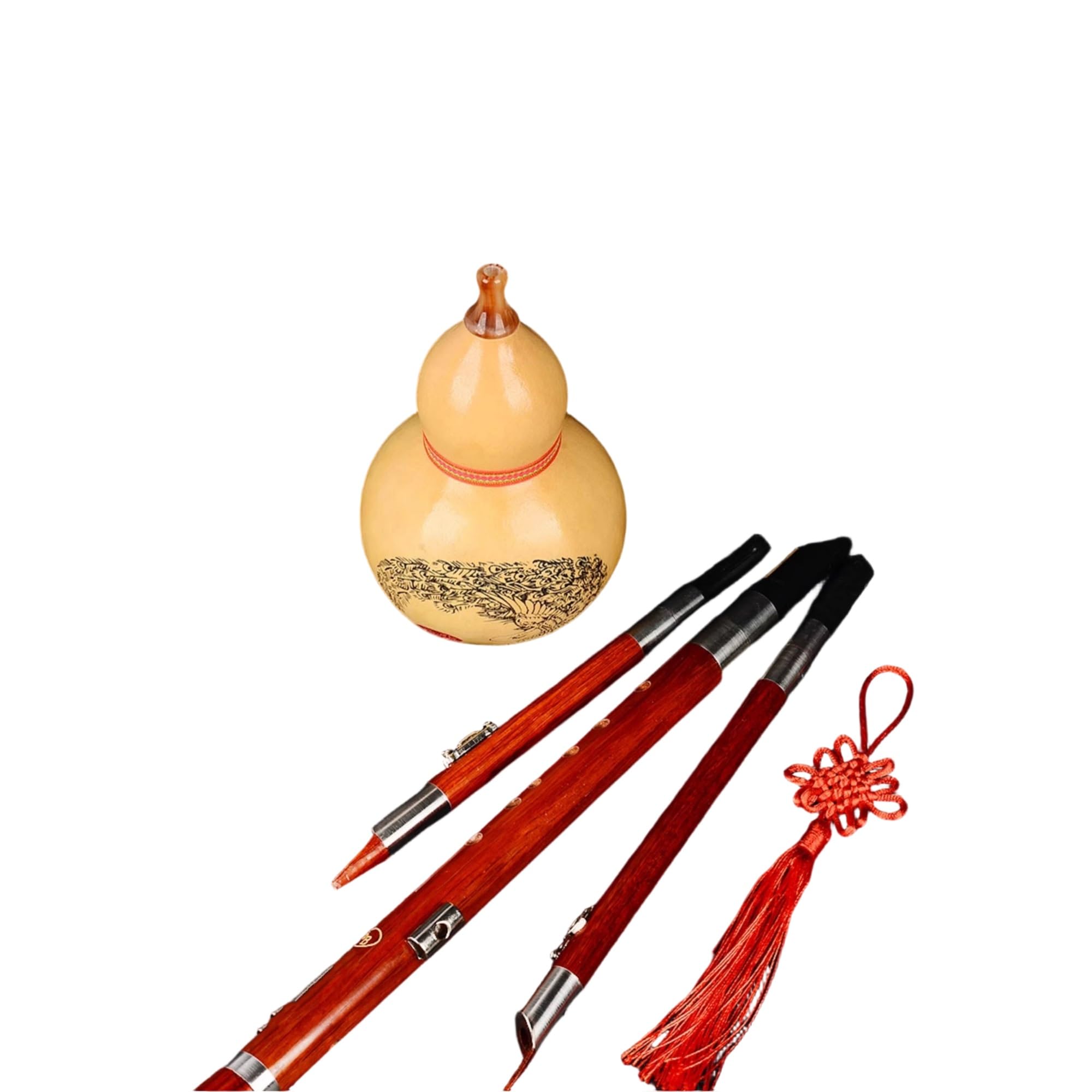 Hulusi Flute Hulusi Flute C Dur B Płaski Profesjonalny Instrument Wykonany Z Czerwonego Hebanu Drzewa Sandałowego(B-flat red sandalwood)