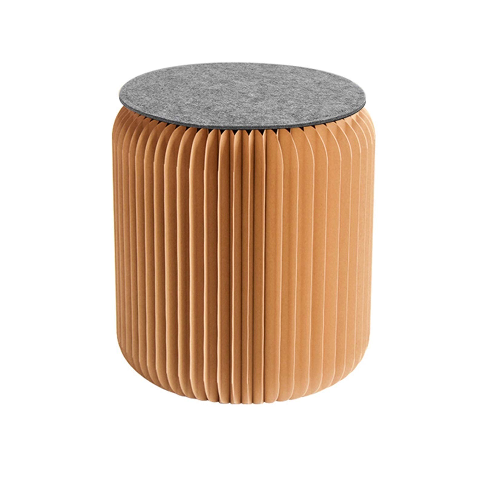 Tabouret en papier kraft pliant WML de 35cm avec coussin en cuir PU assis rond confortable