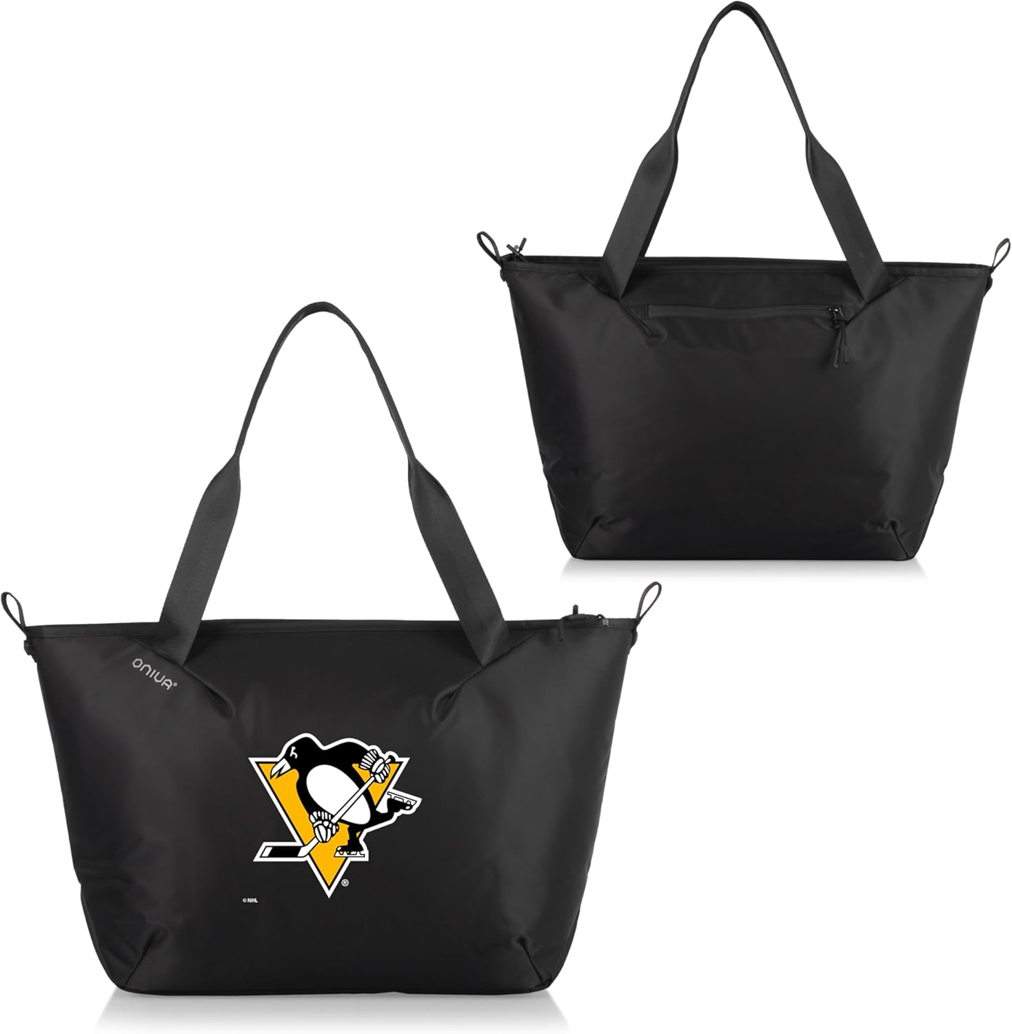 PICNIC TIME NHL Tarana Cooler Tote Bag made with Recycled Materials, Soft Cooler Tote Bag, Upcycled Picnic Cooler, (Carbon Black)