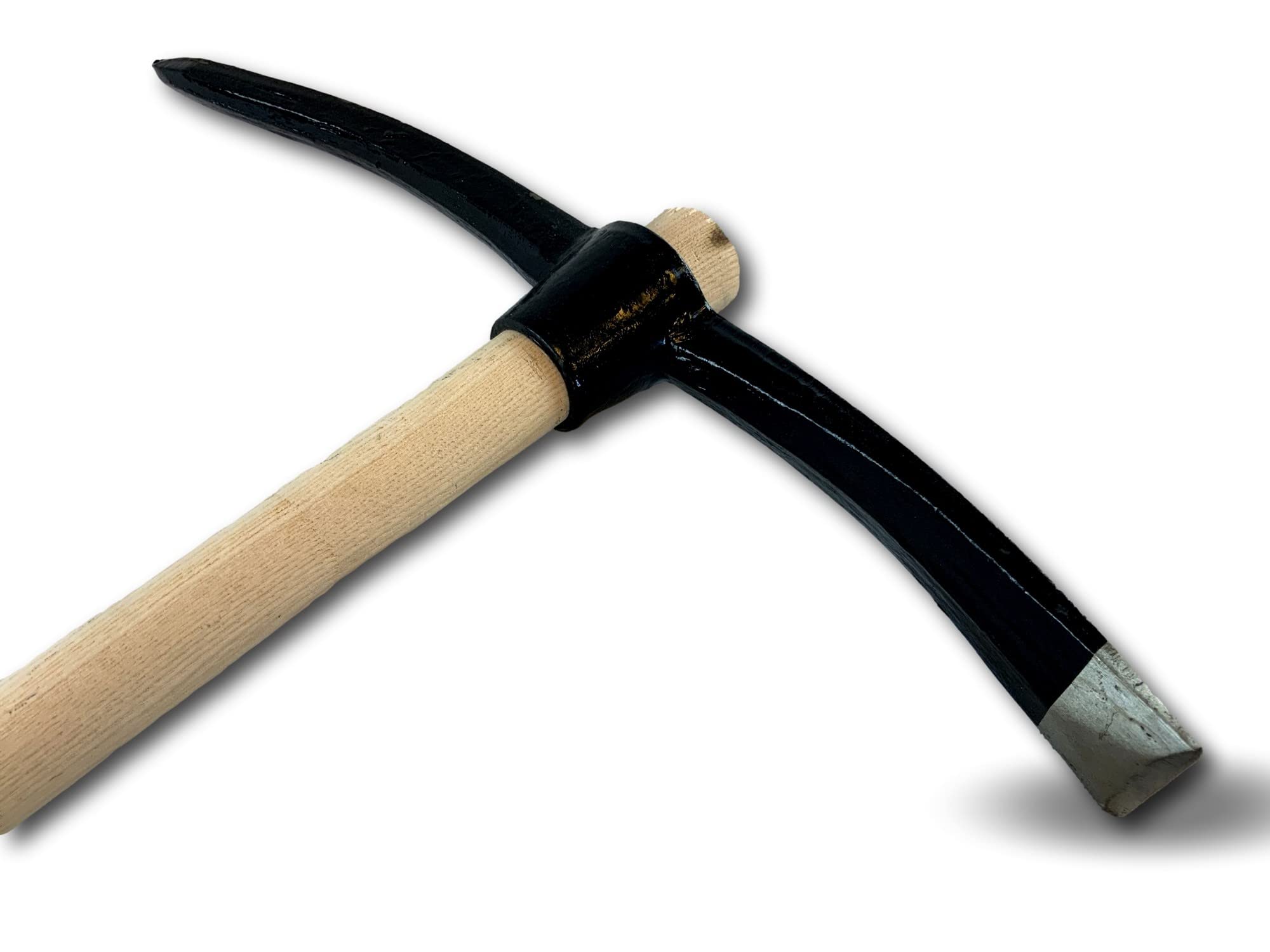 Kibros Kit pioche terrassier 90 cm + Pelle maçon 130 cm tête Acier | Pioche manche 90 cm + pelle ronde 130 cm, manches bois fabriqués France, têtes acier, terrassement maçonnerie BTP.