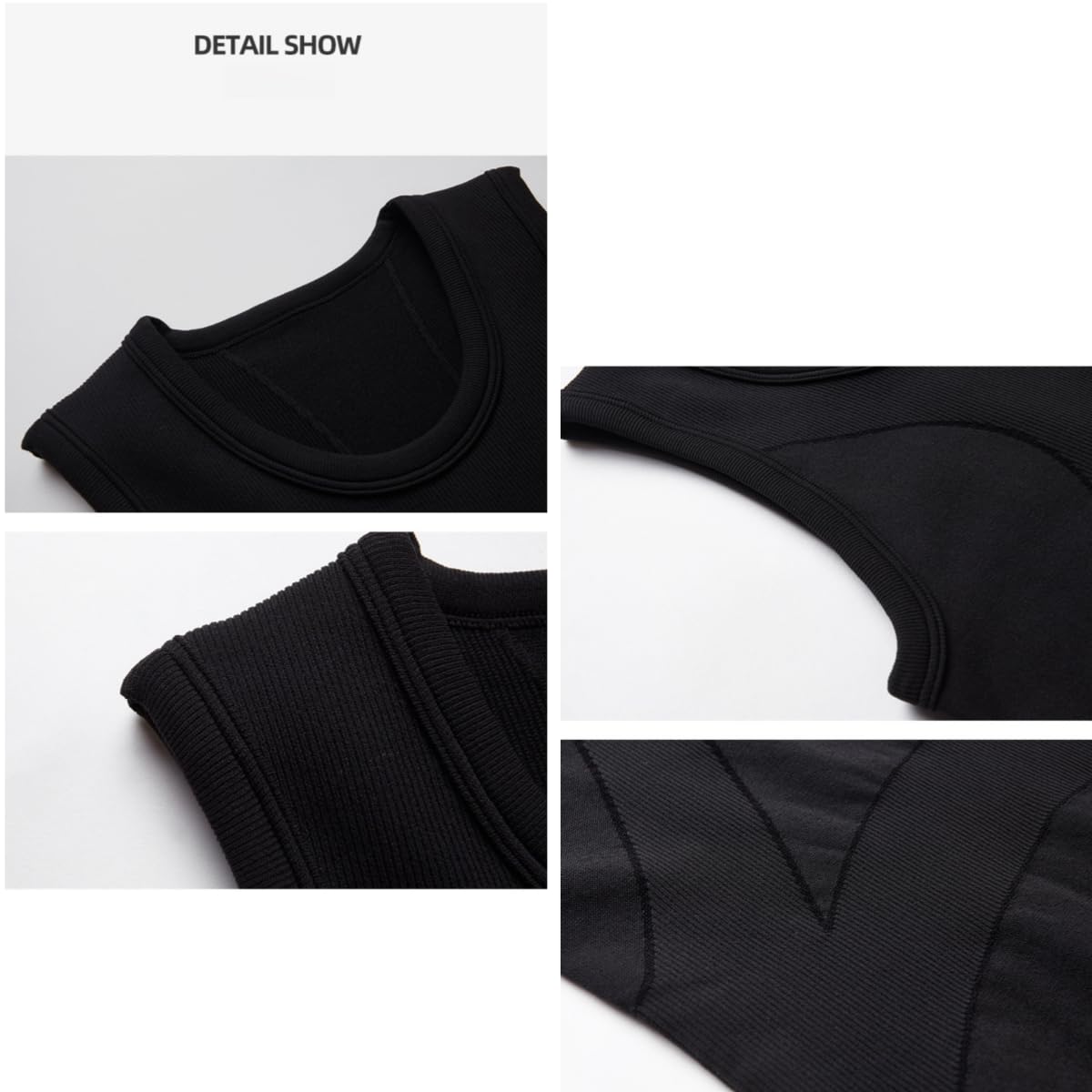 Gilet de Compression sans Couture en Charbon de Bambou pour Homme - Gilet Amincissant élastique et Fin