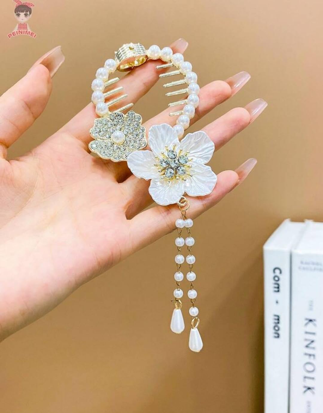 Accesar trending 1pc Women Flower & Faux Pearl Decor Elegant Hair Clip For Daily Decoration (B0CPS9ZQ7C) Amazon Price History, Amazon Price Tracker